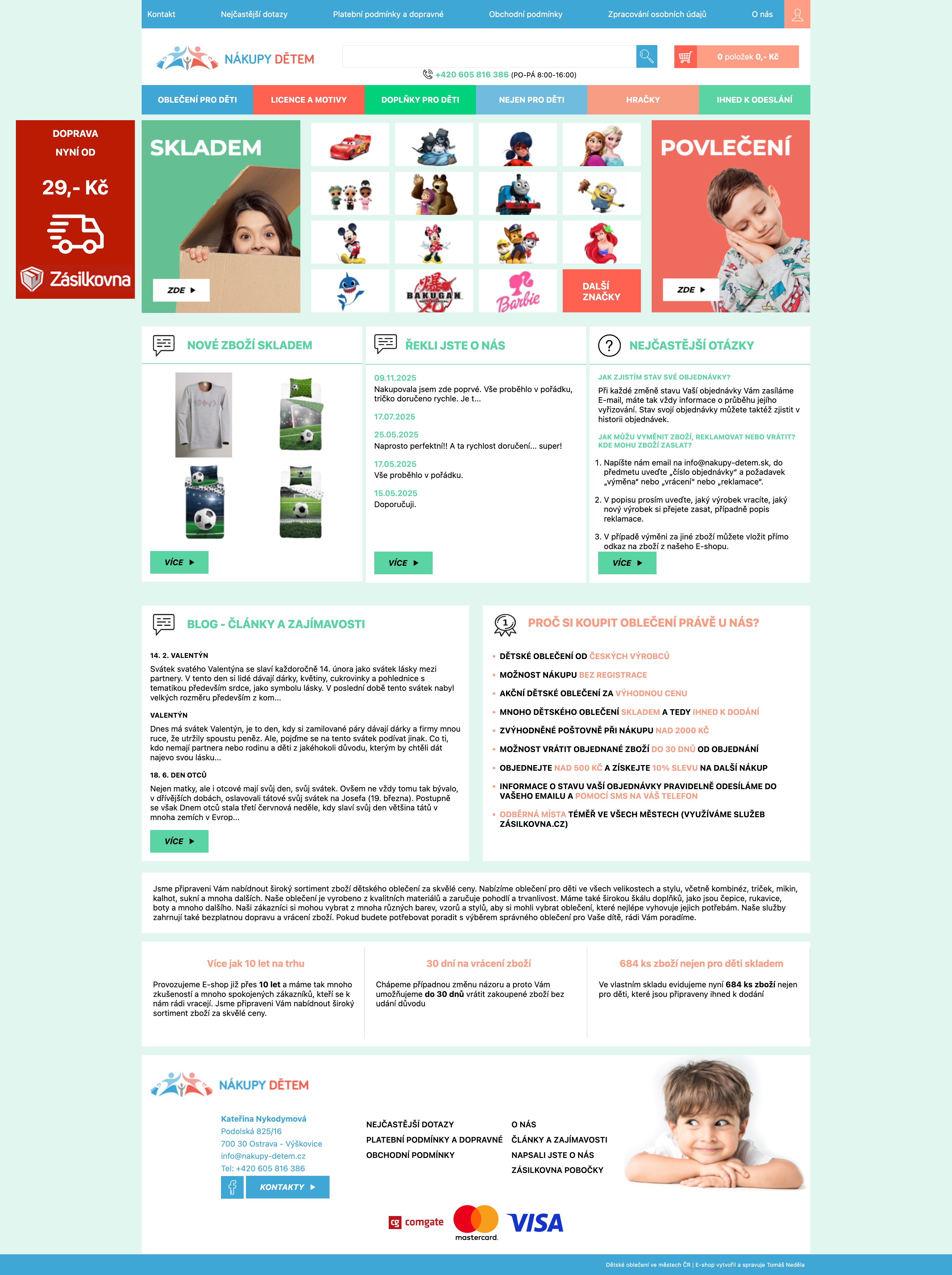 Nákupy Dětem E-commerce
